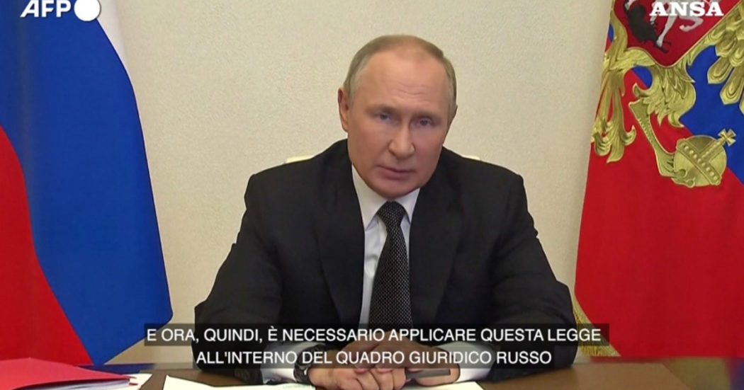 Vladimir Putin annuncia l’introduzione della legge marziale nelle quattro regioni ucraine annesse dalla Russia – Video