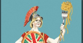 Copertina di “Welcome to Britaly”: la premier Truss è nei guai e l’Economist la mette in copertina tra pizza e spaghetti. La caricatura diventa un caso