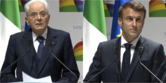 Copertina di Mattarella: “La comunità internazionale valorizzi la diplomazia al posto delle armi”. Macron: “La pace è possibile, è quella che deciderà Kiev”