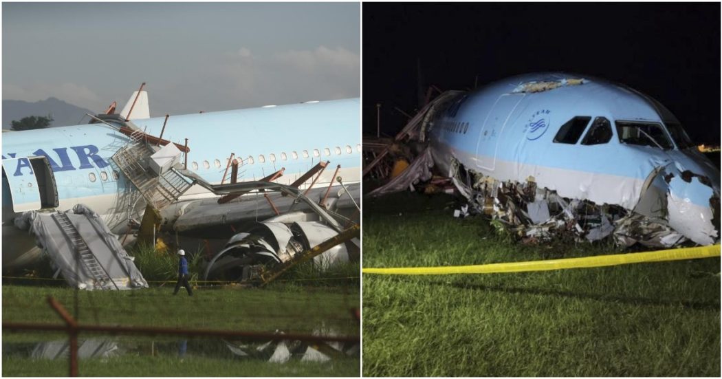Aereo Korean Air con 173 persone finisce fuori pista al terzo tentativo di atterraggio: salvi tutti i passeggeri, tragedia sfiorata nelle Filippine
