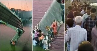 Copertina di India, crolla un ponte pedonale sul fiume Machchhu: oltre 130 morti. In 500 celebravano una festa religiosa al momento del collasso