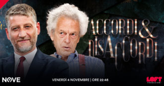 Copertina di Rampini e Giuli ospiti di Luca Sommi ad Accordi&Disaccordi venerdì 4 novembre alle 22.45 su Nove. Con Travaglio e Scanzi