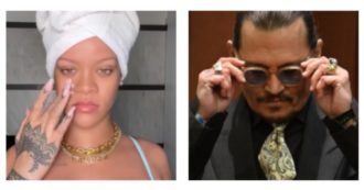 Copertina di Rihanna invita Johnny Depp alla sfilata del suo brand di lingerie ma sui social la criticano