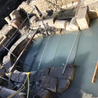 La vasca sacra, in occasione della scoperta di un deposito votivo negli scavi di San Casciano dei Bagni, 8 novembre 2022. ANSA/ JACOPO TABOLLI  ++HO – NO SALES EDITORIAL USE ONLY++