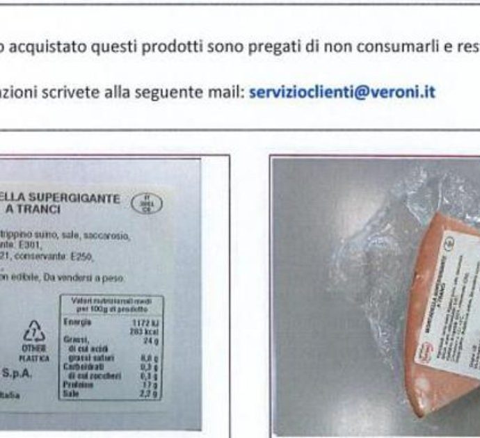 Allarme listeria, ritirati dal mercato diversi lotti di mortadella a marchio Veroni: ecco quelli interessati dal mercato