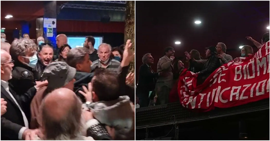 Calenda e D’Amato contestati al Teatro Brancaccio: tensione dopo l’irruzione dei movimenti per la casa – Video