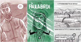 Copertina di “Fàula Birdi”, la graphic novel di Erre Push che smaschera le politiche green in Sardegna: “L’ennesimo mostro che devasta la mia isola”