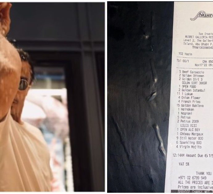 Scontrino choc nel ristorante di Salt Bae: 161mila euro per una cena. Cosa hanno mangiato