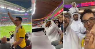 Copertina di Qatar 2022, tifoso dell’Ecuador fa il gesto dei soldi: lite in tribuna col qatariota – Video