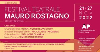 Copertina di Roma, il festival teatrale Mauro Rostagno al via all’Accademia popolare antimafia