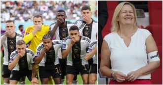 Copertina di Mondiali, la protesta della Germania contro la Fifa: tutti “imbavagliati” nella foto di squadra. Interviene anche il governo: “Fifa deplorevole”