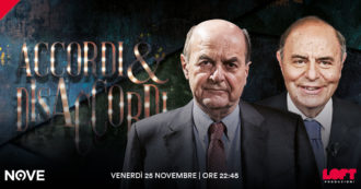 Copertina di Bersani e Vespa ospiti di Luca Sommi ad Accordi&Disaccordi il 25 novembre alle 22.45 su Nove. Con Travaglio e Scanzi