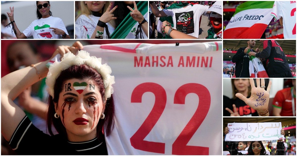 La protesta dei tifosi iraniani per i diritti delle donne e contro il ...