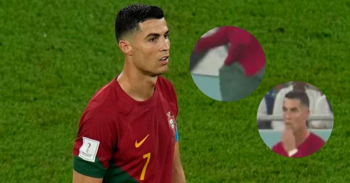 Mondiali, il mistero della “ravanata” di Cristiano Ronaldo: prende qualcosa e se lo mangia