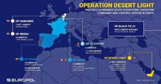 Copertina di Droga, Europol: “Smantellato super cartello: 49 arresti tra Spagna, Francia, Belgio, Paesi Bassi ed Emirati Arabi”