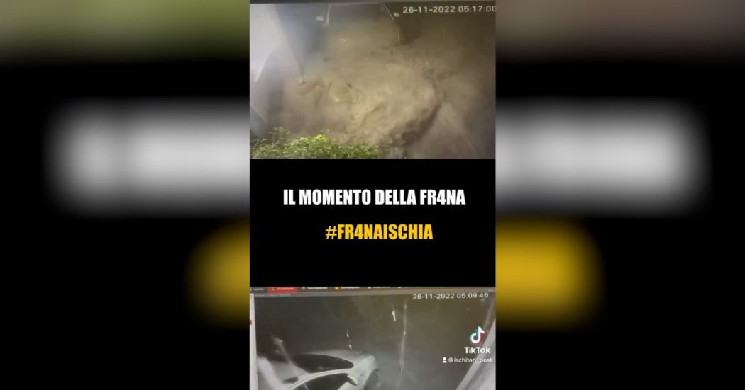 Ischia, il momento della frana ripreso dalle telecamere di sicurezza: l’onda di fango travolge e trascina tutto quello che incontra