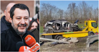 Copertina di Incidente Alessandria, lo scivolone di Salvini: “Non si può salire in auto in sette”. Ma l’auto era omologata per sette passeggeri