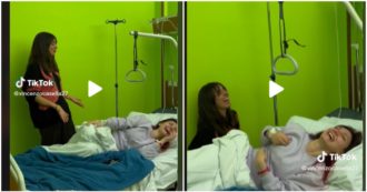 Copertina di Ambra Angiolini in ospedale per fare una sorpresa a una donna ricoverata: il balletto di “T’appartengo” è virale