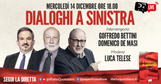 Copertina di “Dialoghi a sinistra” alle 18 il dibattito in diretta tra Goffredo Bettini e Domenico De Masi. Modera Luca Telese