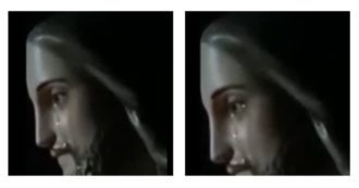 Copertina di “La statua di Gesù piange a Stupinigi”. I fedeli sono convinti: “Ci siamo avvicinati ed era proprio così”