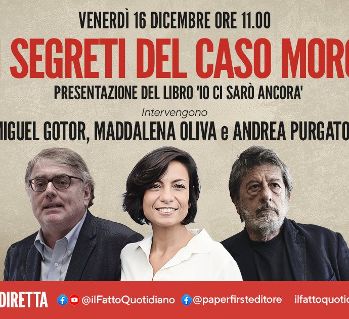 “Io ci sarò ancora”, la diretta con Miguel Gotor, Maddalena Oliva e Andrea Purgatori per parlare dei segreti del caso Moro