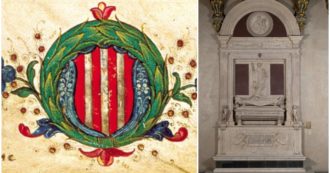 Copertina di Rimesso a nuovo il monumento funebre a Ugo di Toscana. Il suo stemma fu proposto a Washington per la prima bozza di bandiera Usa – Foto