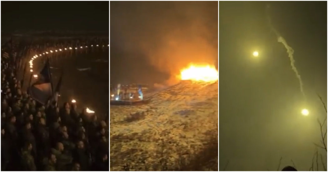 Ucraina, il rito filonazista della brigata Azov: la cerimonia per i caduti in battaglia – Video