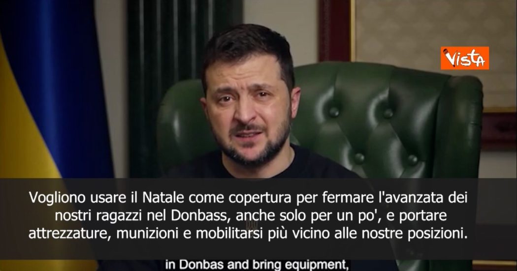 Ucraina, Zelensky: “Russi usano tregua di Natale per preparare nuovi attacchi”