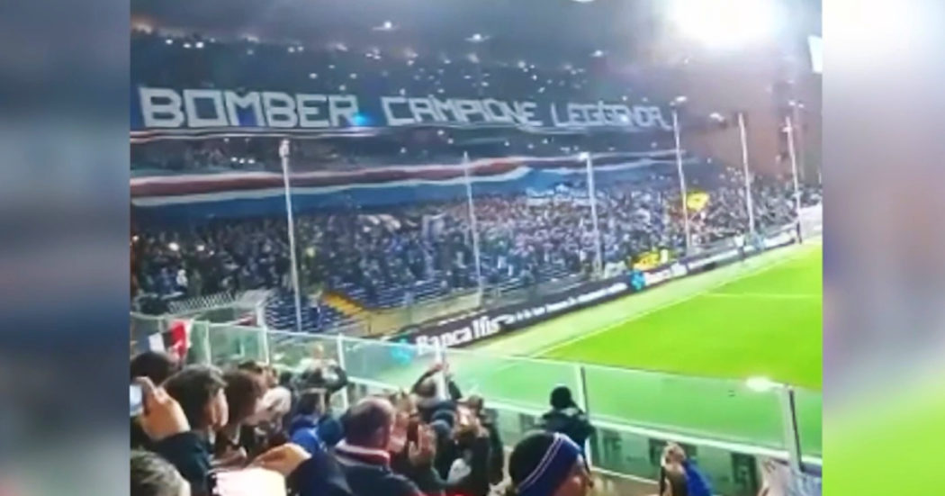 “Bomber, campione, leggenda”: l’omaggio da brividi dei tifosi della Sampdoria prima della partita contro il Napoli – Video