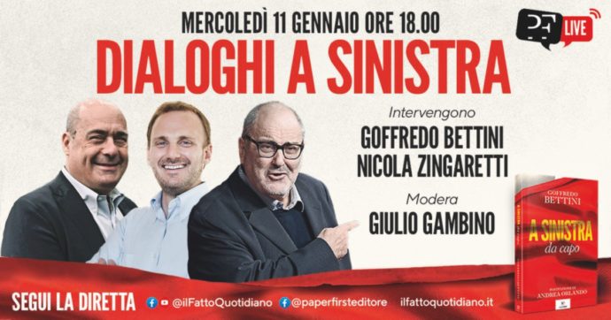 Copertina di “Dialoghi a sinistra”: Bettini con Zingaretti e Gambino (Tpi)