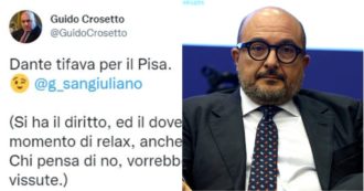 Copertina di “Dante tifava per il Pisa”: l’ironia di Crosetto su Twitter dopo le parole del collega Sangiuliano