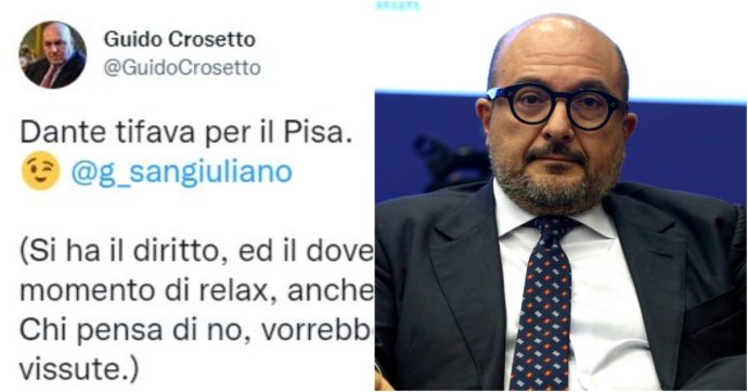 “Dante tifava per il Pisa”: l’ironia di Crosetto su Twitter dopo le parole del collega Sangiuliano