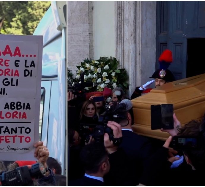 I funerali di Gina Lollobrigida: in chiesa l’ex marito, il figlio e il factotum Andrea Piazzolla. Il feretro accolto da un lungo applauso, poi la fanfara