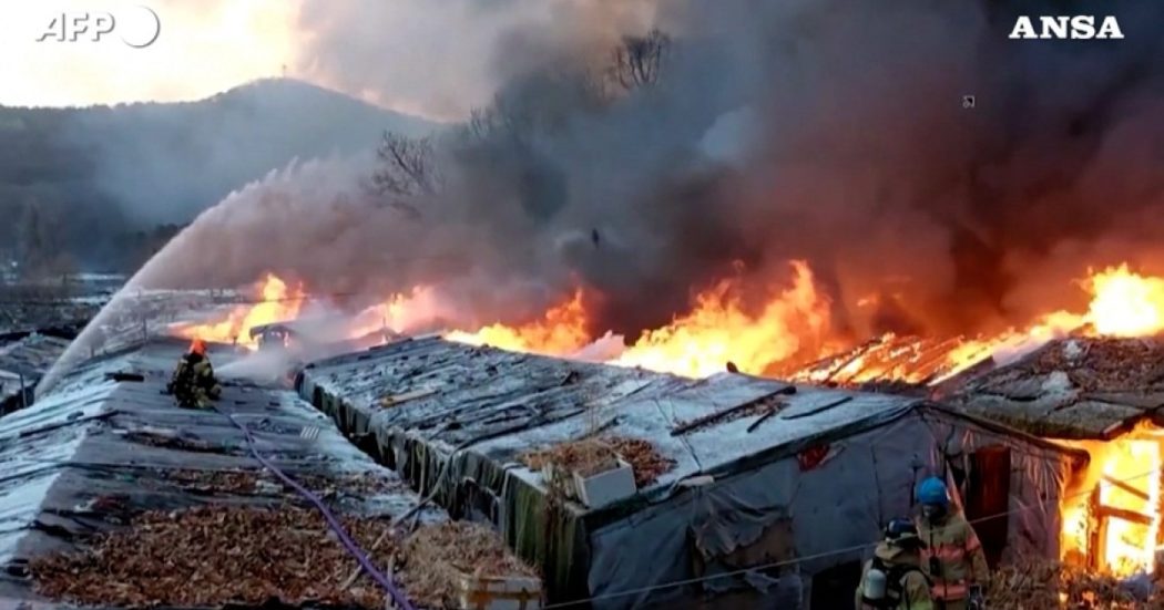 Corea del Sud, incendio in una baraccopoli di Seul: 500 evacuati. Le impressionanti immagini