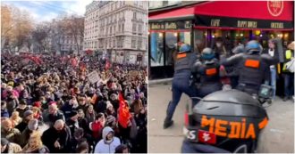 Copertina di Francia, manifestazioni in tutto il paese contro l’aumento dell’età pensionabile voluto da Marcon: disordini in varie città