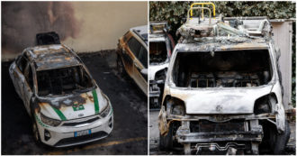 Copertina di Cospito, incendiate cinque auto della Telecom a Roma e due volanti di polizia a Milano. Cdm: “Non scendiamo a patti con chi usa violenza”