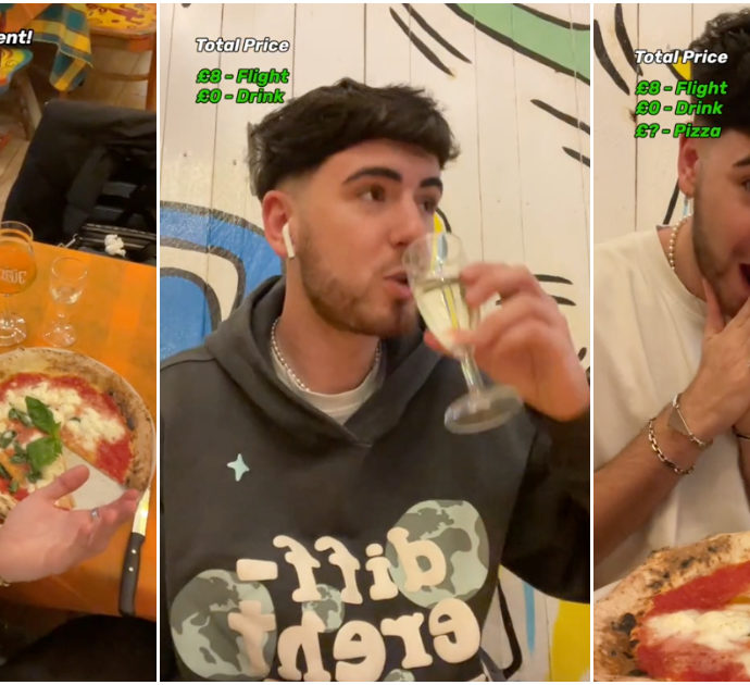 La sfida (vinta) dal tiktoker: prende un aereo per mangiare una pizza a Milano e spende meno che a Londra – Video