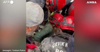Copertina di Terremoto in Turchia, il momento in cui una donna viene estratta viva dalle macerie: il video da Diyarbakir