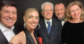 Copertina di Sanremo 2023, il selfie di Chiara Ferragni insieme a Sergio Mattarella nei camerini: “Che onore Presidente”