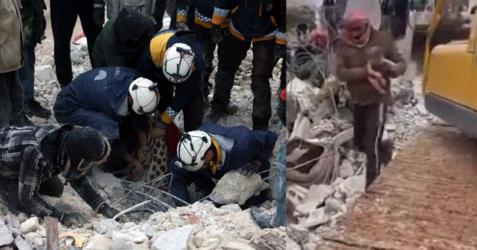 Terremoto, in Siria neonata estratta viva dalle macerie: era legata dal cordone ombelicale alla madre morta