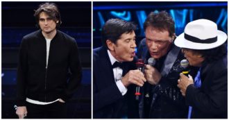 Sanremo 2023, le pagelle della seconda serata: chi è Angelo Duro? Voto 3. Il colpo di scena a mezzanotte sembra un format, 10 per Ranieri, Morandi e Al Bano