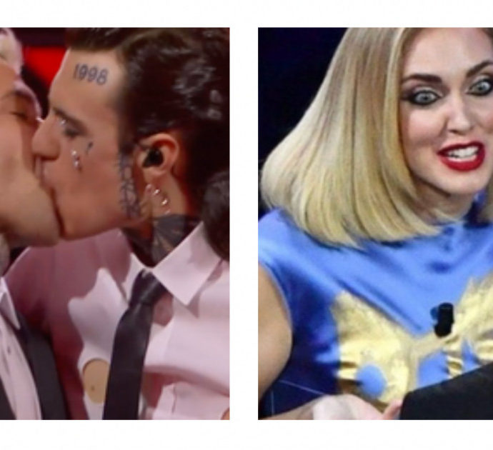 Sanremo 2023, Rosa Chemical parla del bacio a Fedez: “Chiara Ferragni arrabbiata? Spero di no. Nulla era preparato”