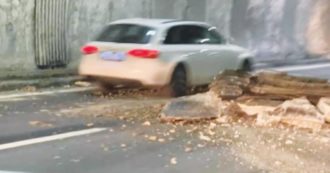 Copertina di “Non sono una signora”, controlli-karaoke  nella galleria Berté (A26) prima del crollo