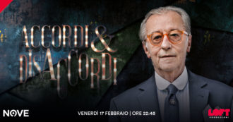 Copertina di Vittorio Feltri ospite di Luca Sommi ad Accordi&Disaccordi venerdì 17 febbraio alle 22.45 su Nove. Con Travaglio e Scanzi