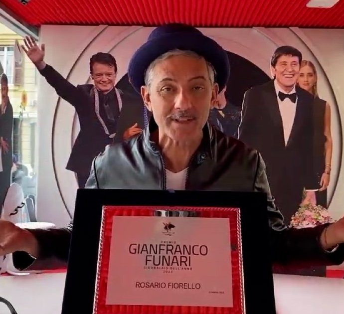 Fiorello vince (con Bortone e Zoro) il premio Funari e manda un messaggio dal “glass box” di Viva Rai2: “Ormai sono chiuso qua dentro…”