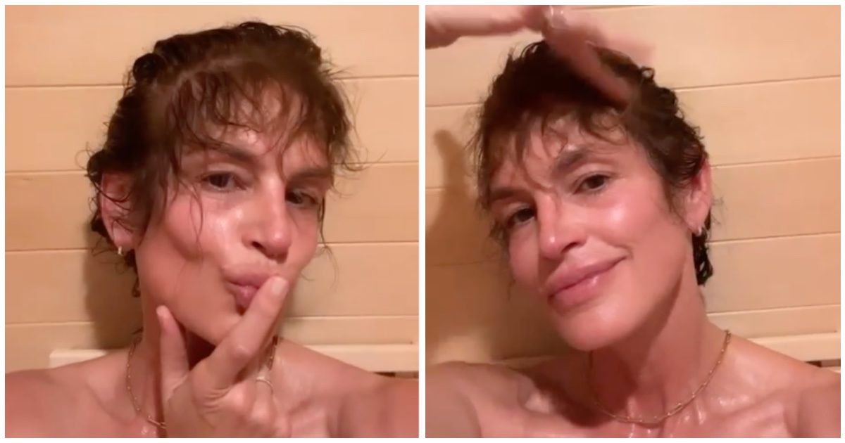 Cindy Crawford e il video in sauna senza filtri: “Sono consapevole di non avere lo stesso aspetto di quando avevo 25 anni…”