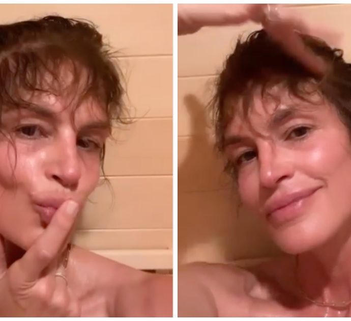 Cindy Crawford e il video in sauna senza filtri: “Sono consapevole di non avere lo stesso aspetto di quando avevo 25 anni…”