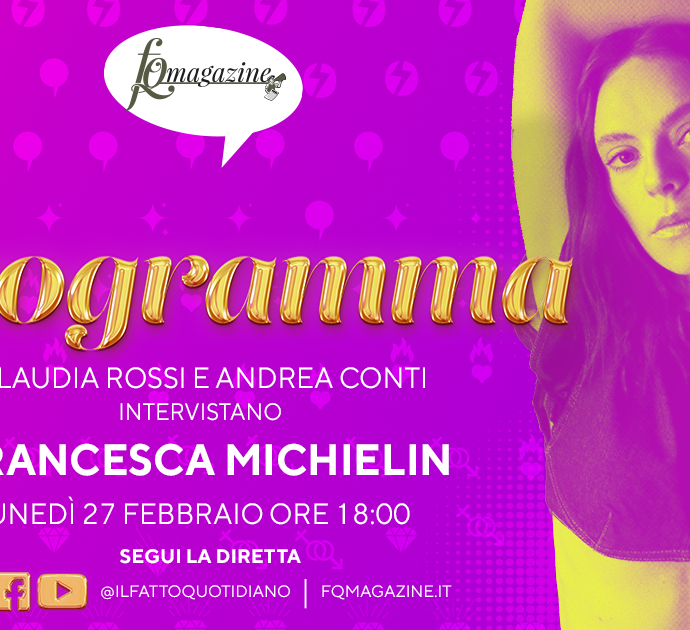 Francesca Michielin: “Libera come i Cani Sciolti” in diretta lunedì 27 febbraio alle 18 con Claudia Rossi e Andrea Conti