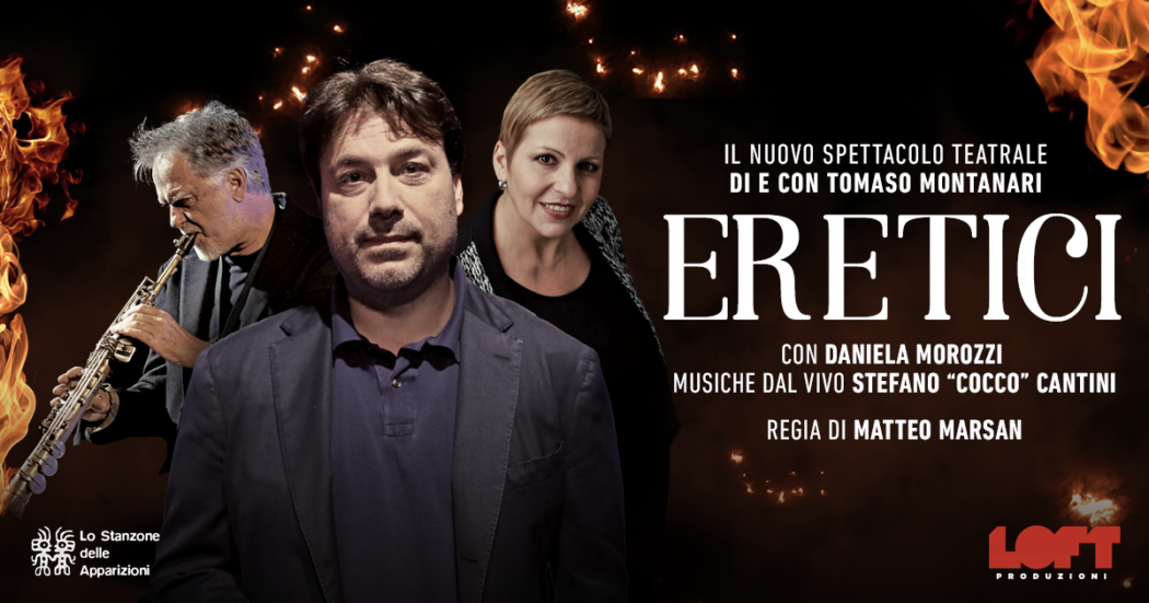 Tomaso Montanari porta a teatro ‘Eretici’ con Daniela Morozzi e le musiche di Stefano “Cocco” Cantini