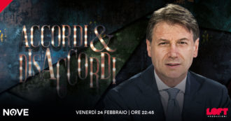 Copertina di Giuseppe Conte ospite di Luca Sommi ad Accordi&Disaccordi venerdì 24 febbraio alle 22.45 su Nove. Con Travaglio e Scanzi